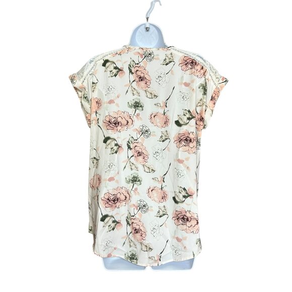 Kismet Womens Blouse Size M Soft Floral Lace Watercolor Feminine Garden Girl - Picture 2 of 6